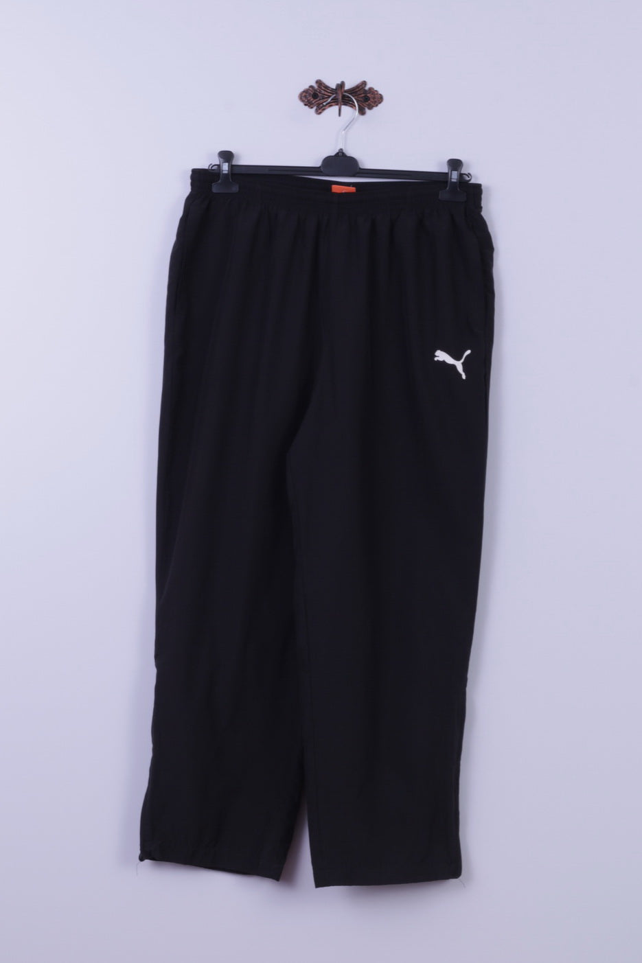 Puma Mens XL Track Trousers Black Mesh Lined Sportrswear Training Pants