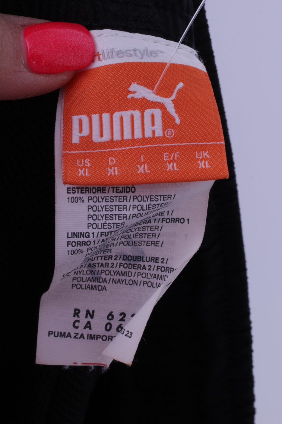 Puma Mens XL Track Trousers Black Mesh Lined Sportrswear Training Pants