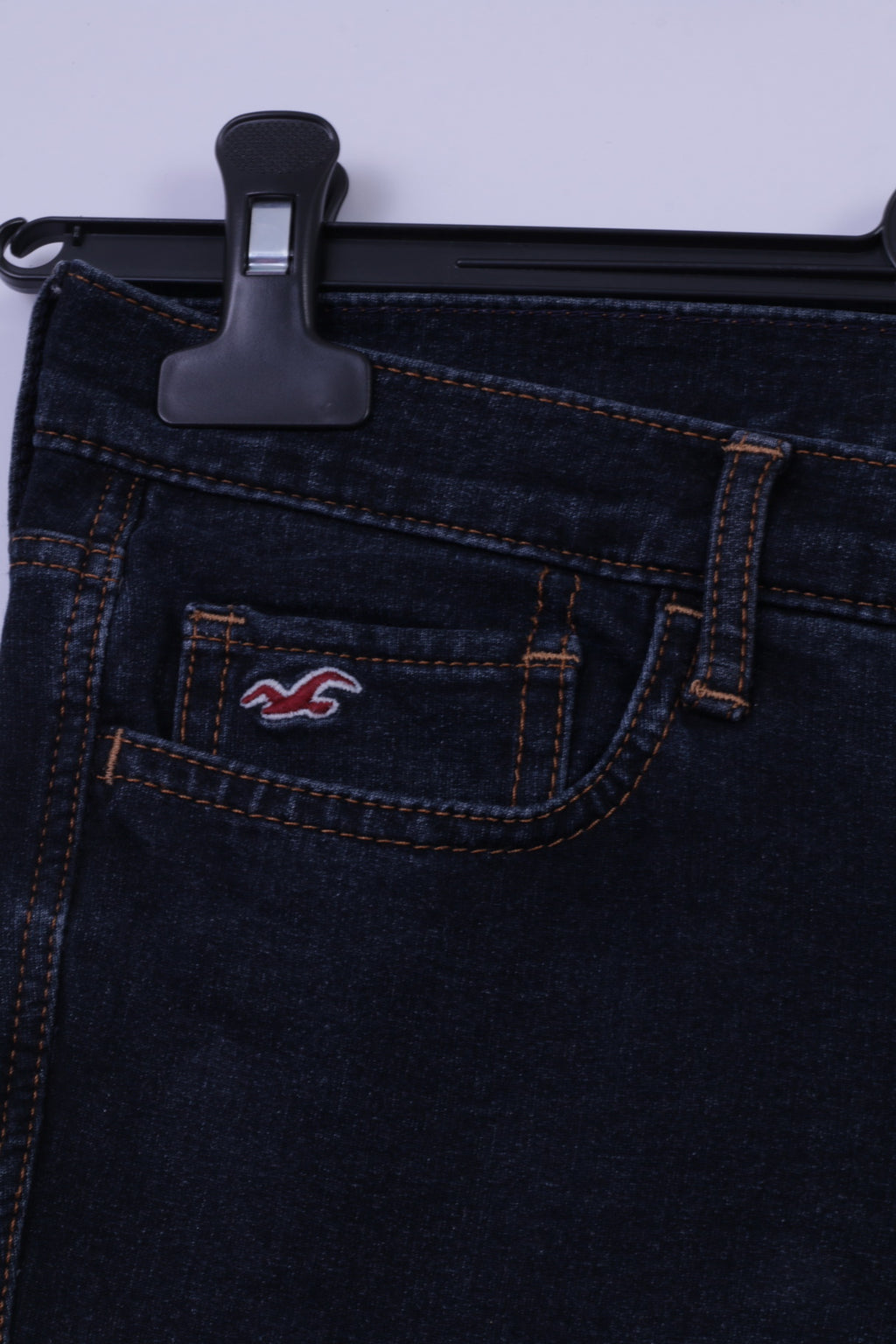 Hollister Pantalon 7 pour femme Pantalon skinny en coton élasthanne bleu marine