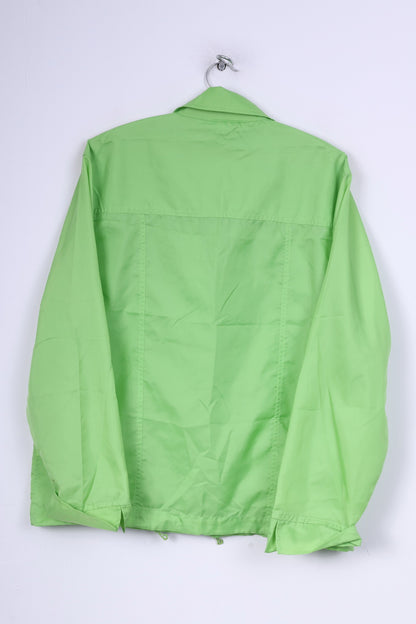 Cosmos Jeans Womens XL Jacket Lightweight Neo Green Single Breasted Nylon Waterproof Festival