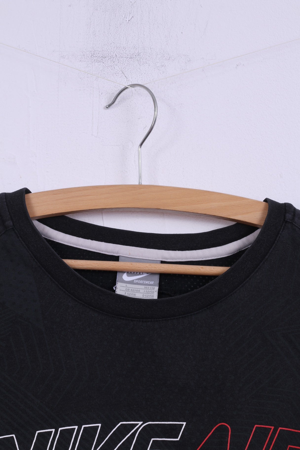 Nike Air Homme L 42/44 Chemise Manches Longues Noir Sportswear Haut Coton