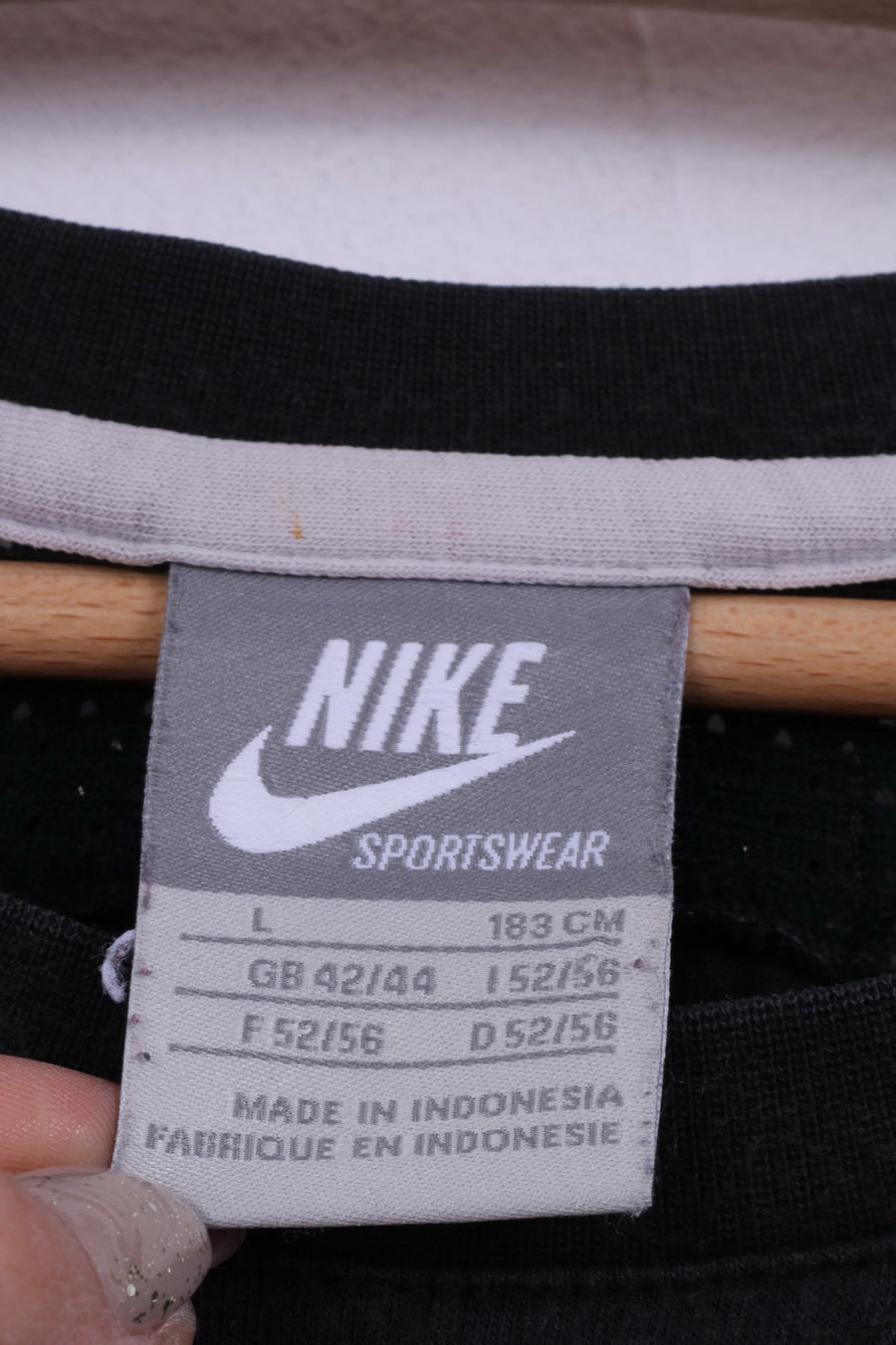 Nike Air Homme L 42/44 Chemise Manches Longues Noir Sportswear Haut Coton