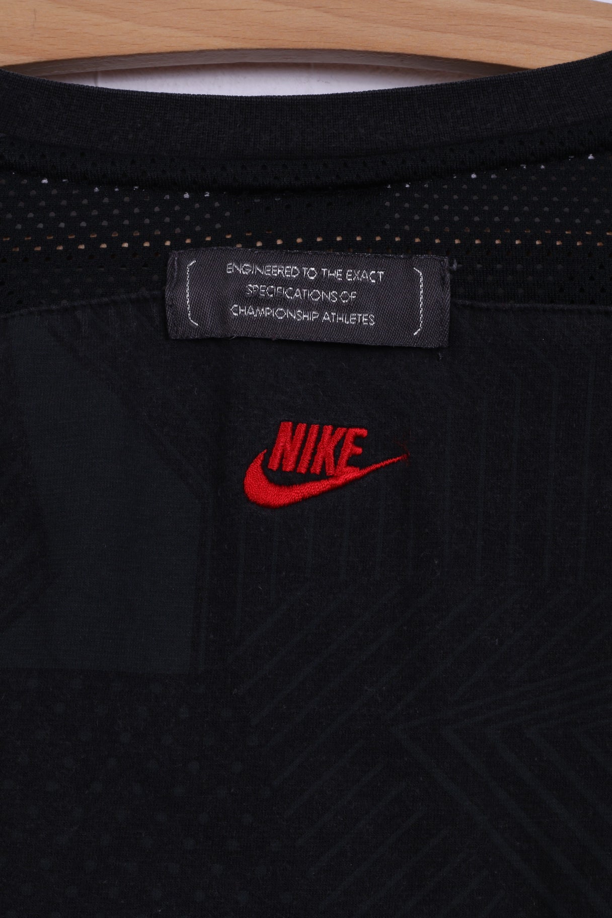 Nike Air Mens L 42/44 Shirt Long Sleeve Black Sportswear Top Cotton