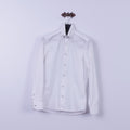 Ricco Vero Mens S Casual Shirt White Cotton Traveller Button Down Collar Long Sleeve