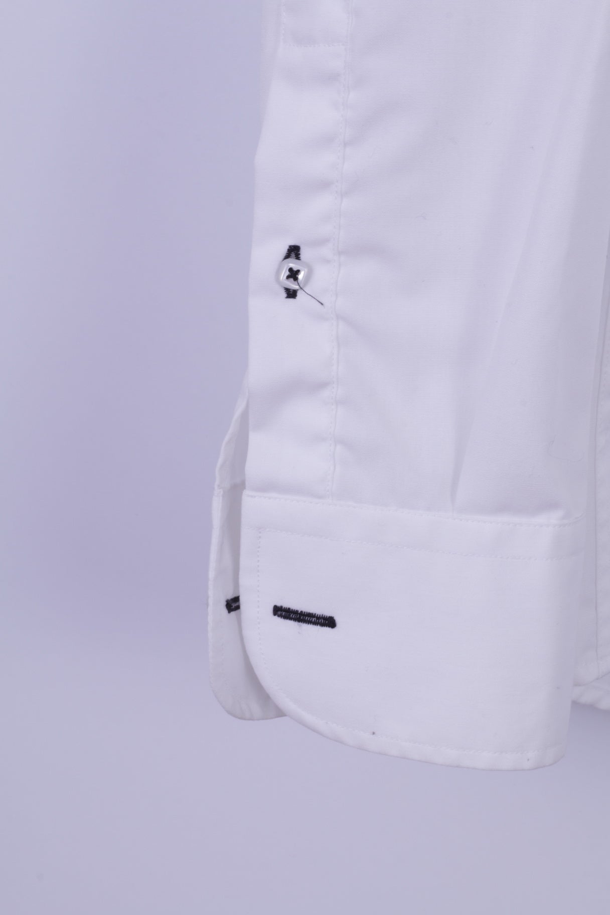 Ricco Vero Mens S Casual Shirt White Cotton Traveller Button Down Collar Long Sleeve