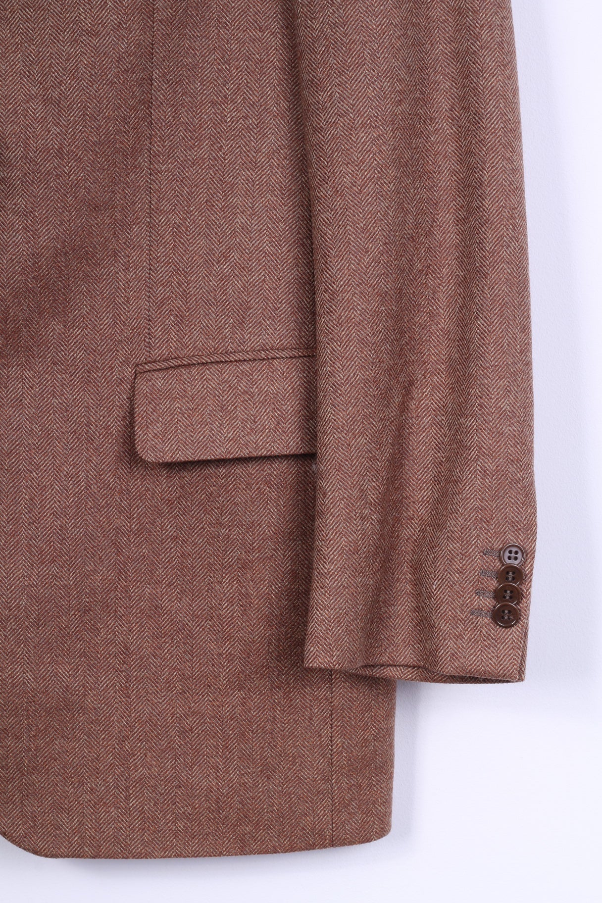 Giacca da uomo Feraud 98 M Giacca monopetto in lana marrone a spina di pesce
