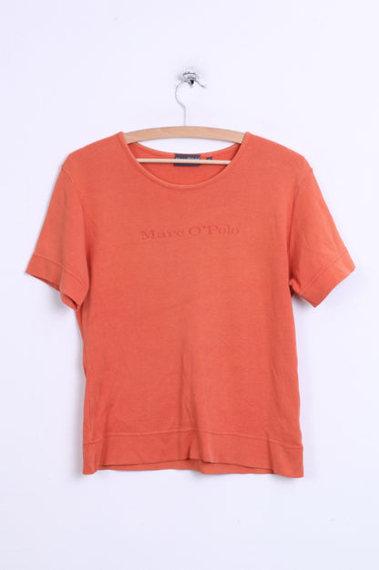 Marc O'Polo Womens L T-Shirt Crew Neck Cotton Orange Vintage - RetrospectClothes