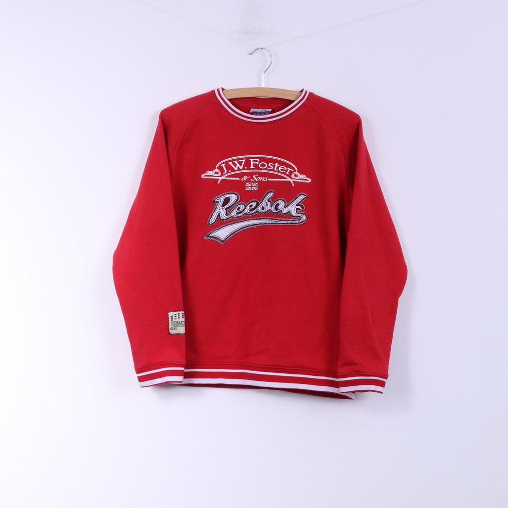 Felpa Reebok Boys 176 14 Age Felpa rossa sportiva Top in cotone JWFoster &amp; Sons