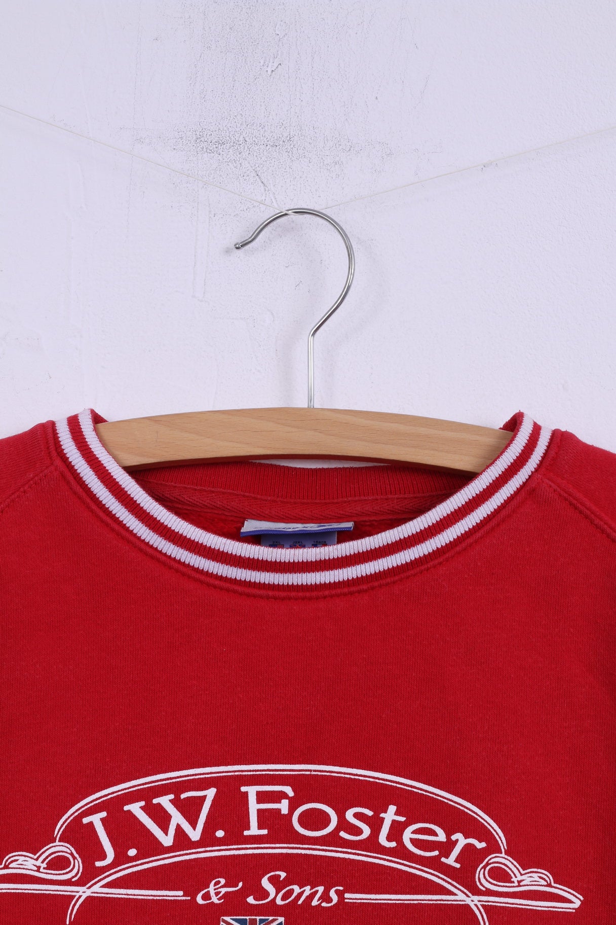 Reebok Boys 176 14 Age Sweatshirt Red Sportswear Top Cotton J.W.Foster & Sons