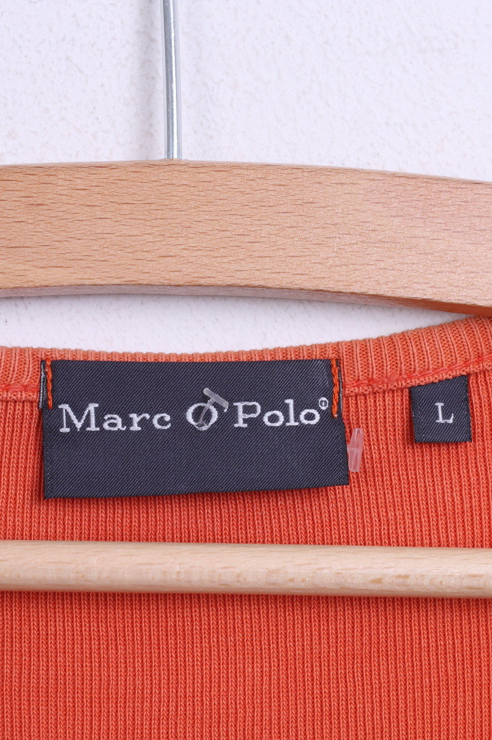 Marc O'Polo Womens L T-Shirt Crew Neck Cotton Orange Vintage - RetrospectClothes