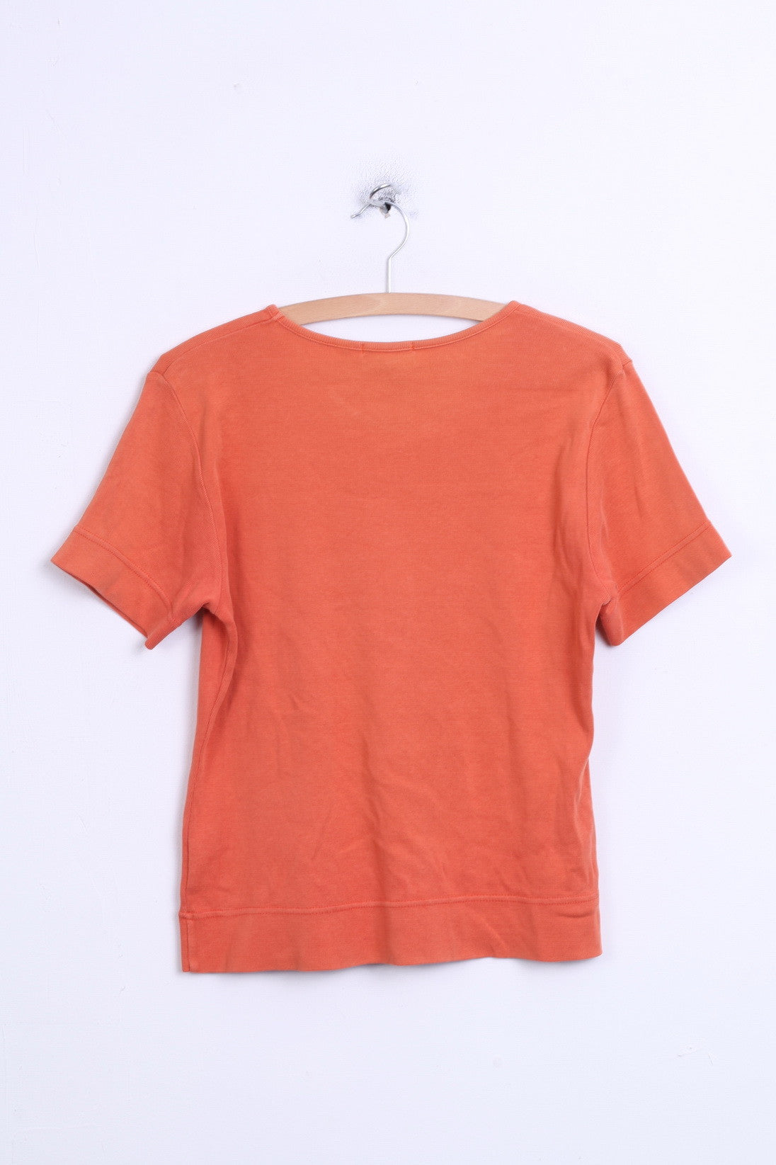 Marc O'Polo Womens L T-Shirt Crew Neck Cotton Orange Vintage - RetrospectClothes