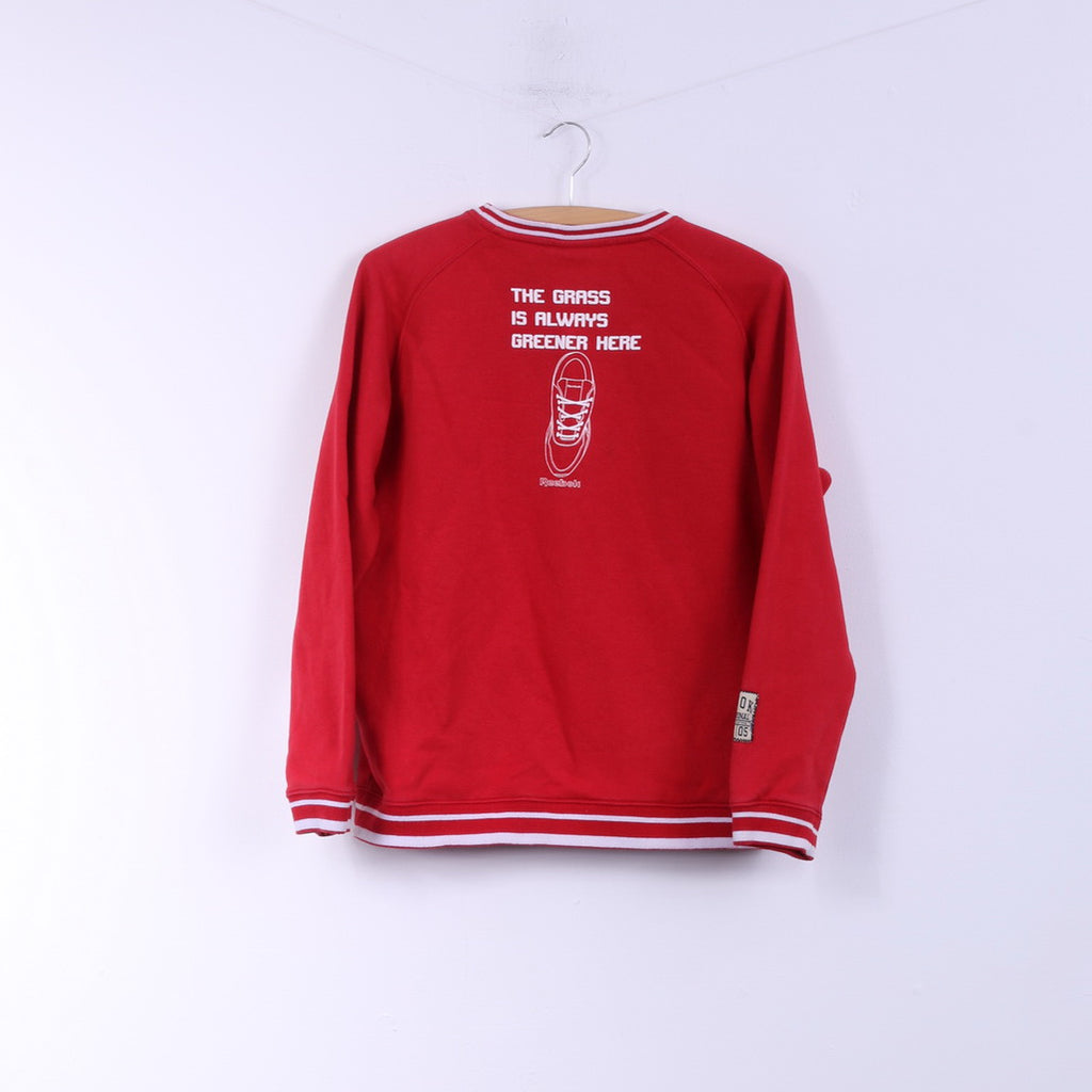 Felpa Reebok Boys 176 14 Age Felpa rossa sportiva Top in cotone JWFoster &amp; Sons