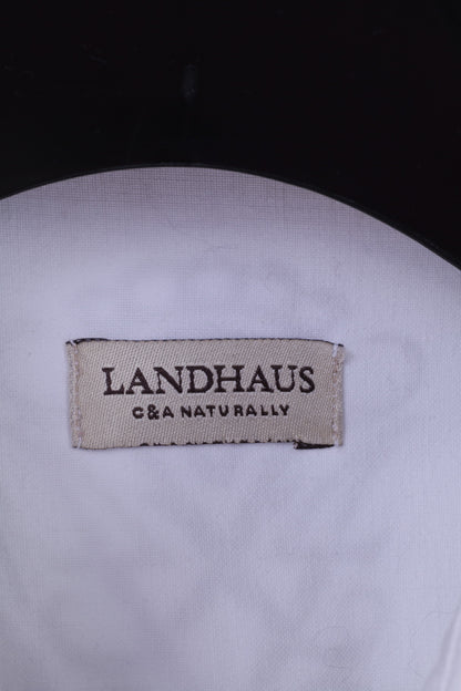 Landhaus by C&A Mens XL Casual Shirt White Cotton Naturally Detailed Tyrol Top