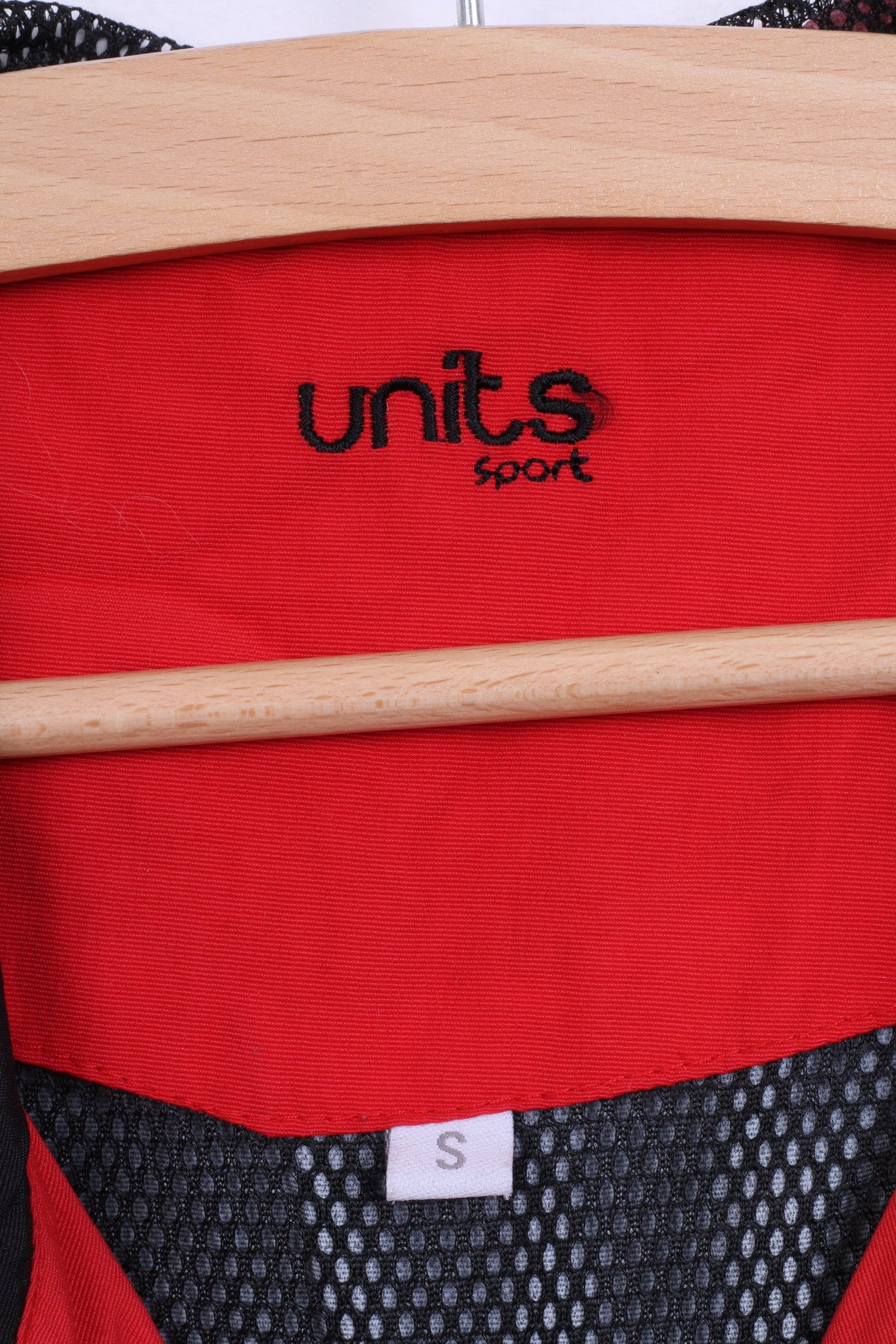 Units Sport Mens S Jacket Red Nylon Waterproof Hood Sport