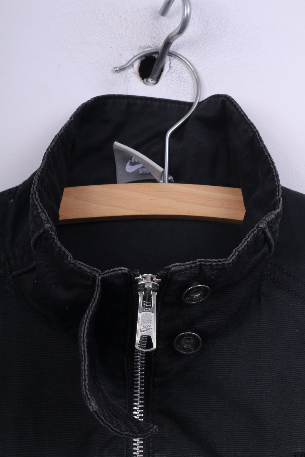 Nike Sportswear Womens L 14/16 Jacket Black Cotton Full Zipper Pocket