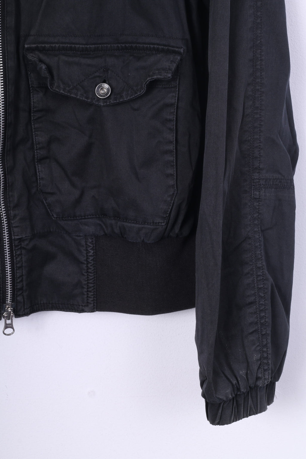 Nike Sportswear Womens L 14/16 Jacket Black Cotton Full Zipper Pocket