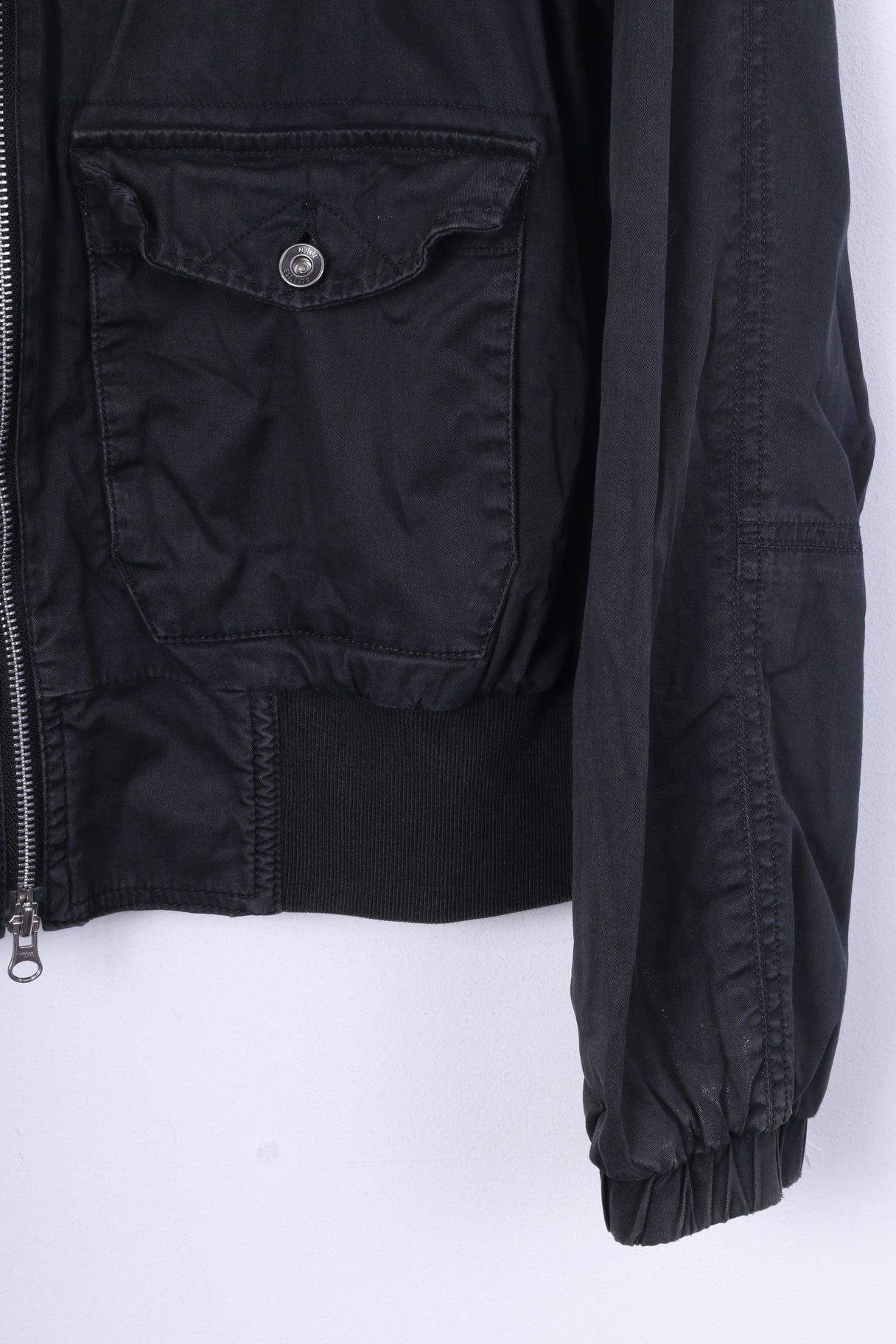 Nike Sportswear Womens L 14/16 Jacket Black Cotton Full Zipper Pocket