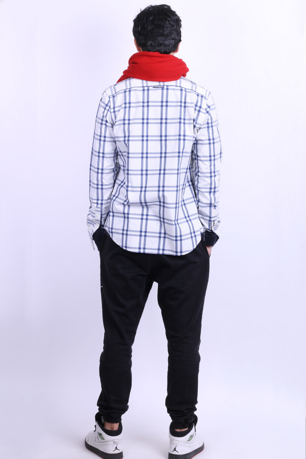 Superdry Mens L Casual Shirt White Check Cotton Long Sleeve - RetrospectClothes