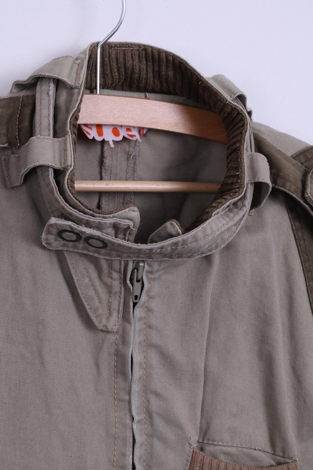 Superdry Veste SM Homme Vert Kaki Coton Zip Up Sport Léger Haut