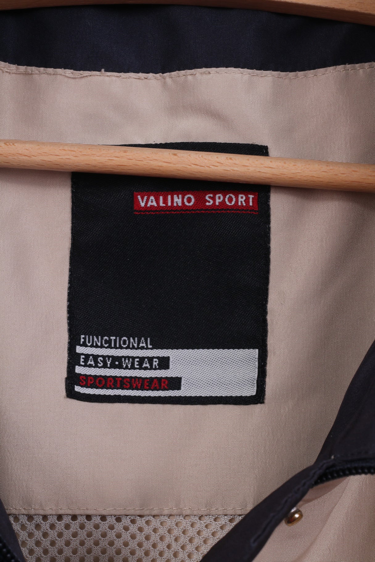 Valino Sport Womens 42 XL Jacket Beige Plain Full Zipper Classic Light Coat Top