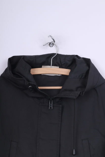Tribute Womens L Jacket Hooded Casual Sportswear Full Zipper Navy Pocket Parka