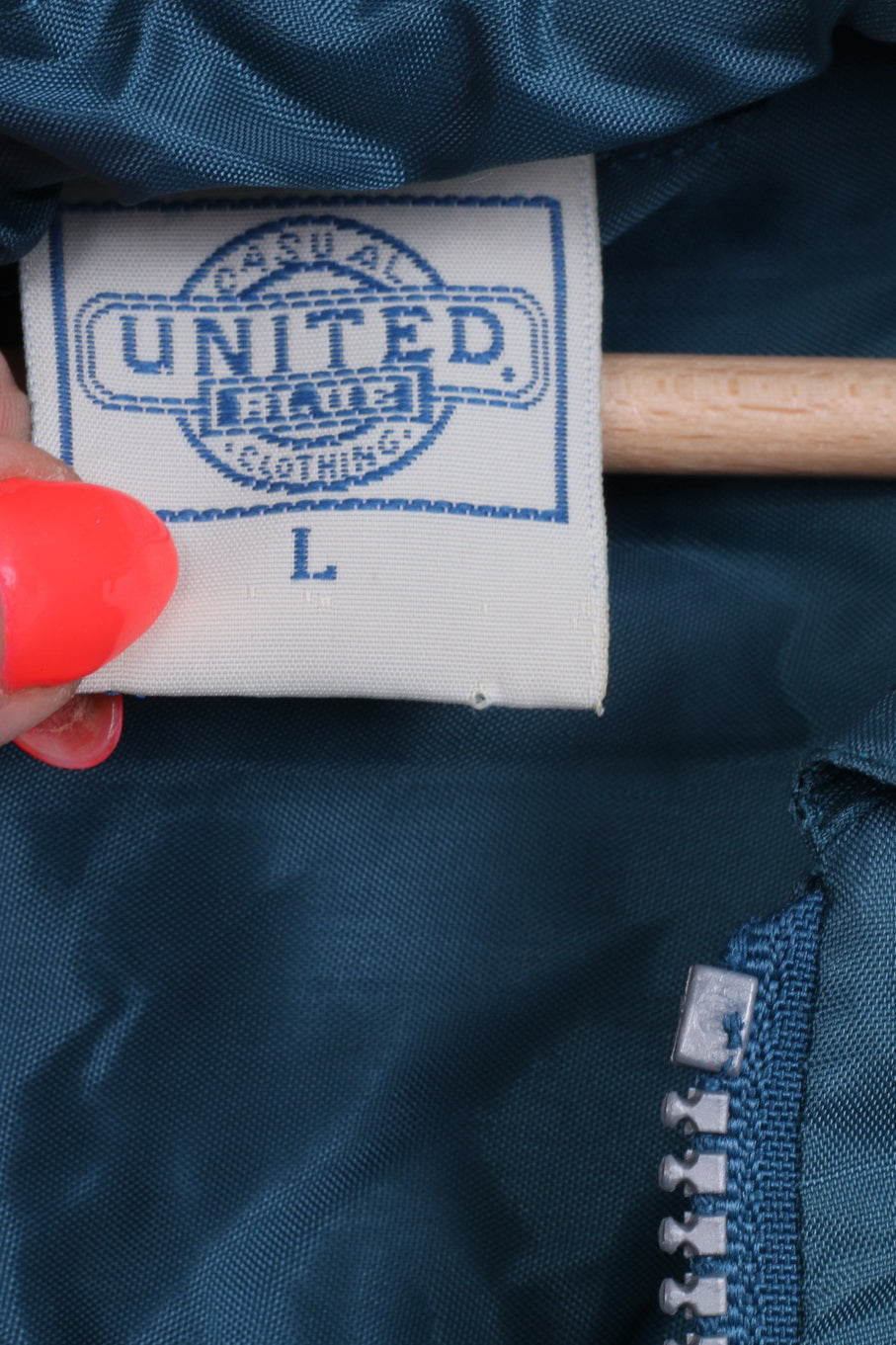 Abbigliamento casual United Blue Giacca da uomo L. Top in nylon esperto con cappuccio blu mare retrò