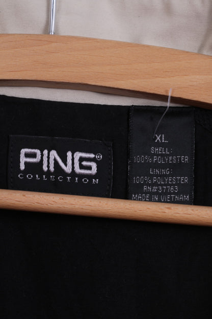 Ping Collection Mens XL Pullover Jacket Black Golf Zip Neck Superior Sportswear