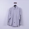 GANT Mens XL Casual Shirt Beige Check Cotton 50's Pique Long Sleeve Regular Fit