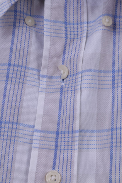 GANT Chemise décontractée XL pour homme en coton piqué à carreaux beiges à manches longues des années 50, coupe régulière