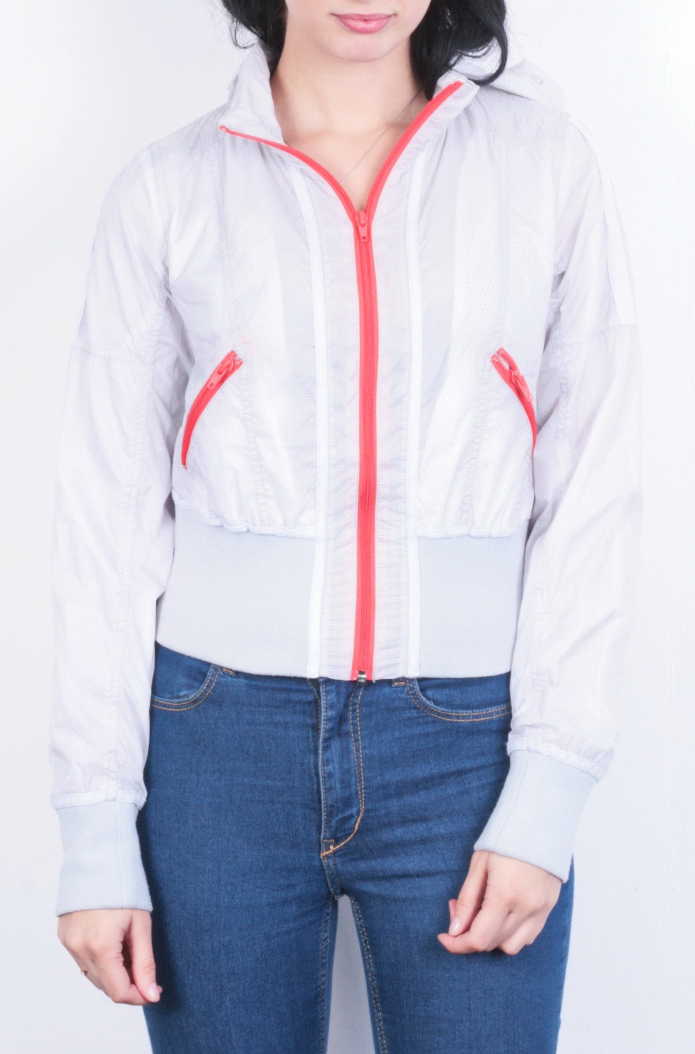 River Island Womens 12 L Jacket Silver Hood Nylon Waterproof - RetrospectClothes