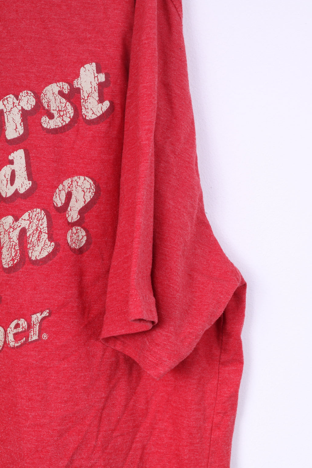 George Mens 2XL T-Shirt Crew Neck Red What's The Worst That Could Happen ? dr Pepper