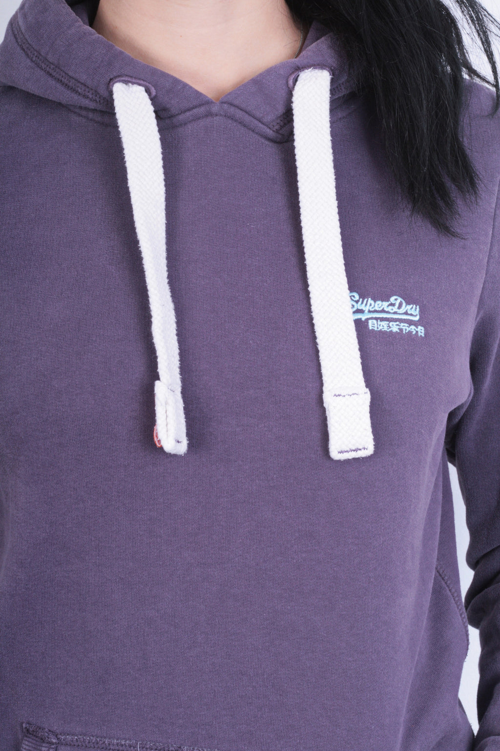Superdry Womens S Sweatshirt Hood Purple Cotton - RetrospectClothes