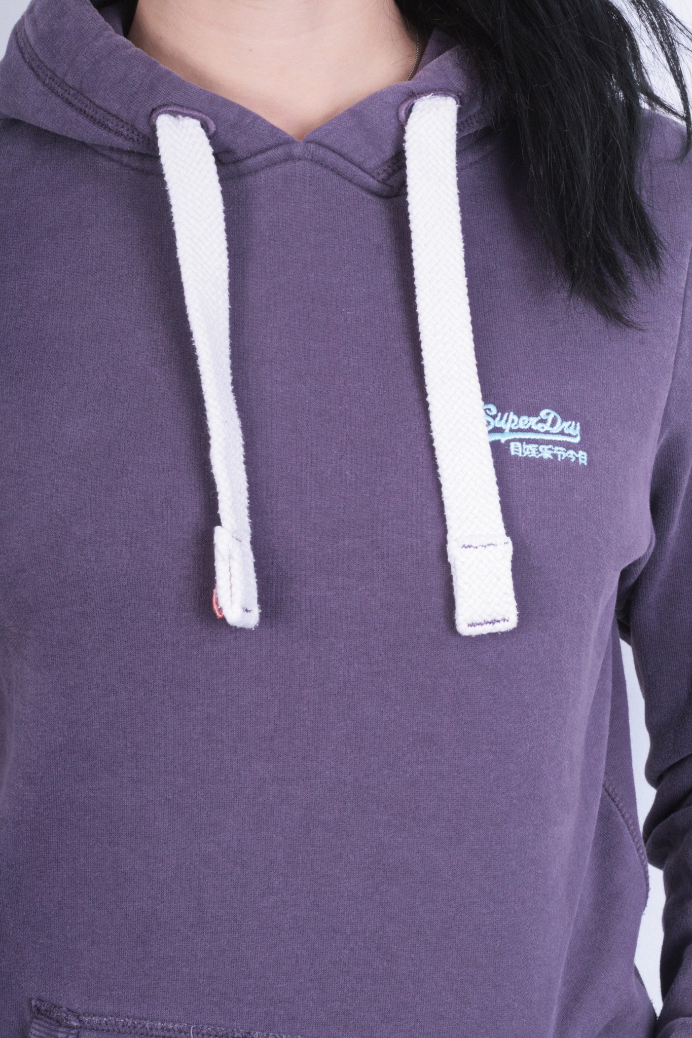 Superdry Womens S Sweatshirt Hood Purple Cotton - RetrospectClothes