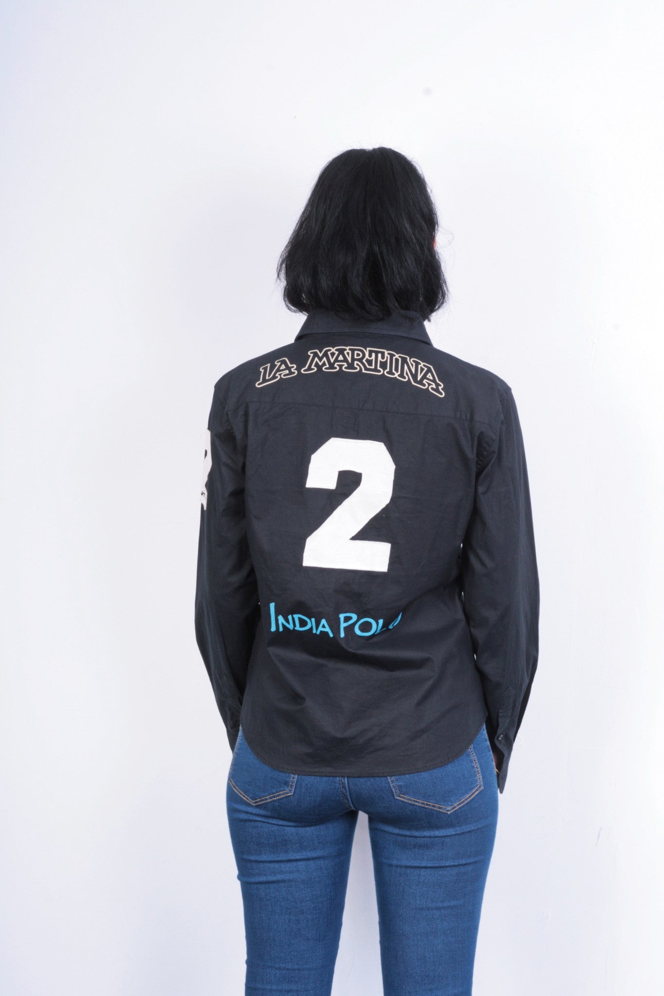 La Martina Womens XXL Casual Shirt Black Argentino Buenos Aires Cotton - RetrospectClothes