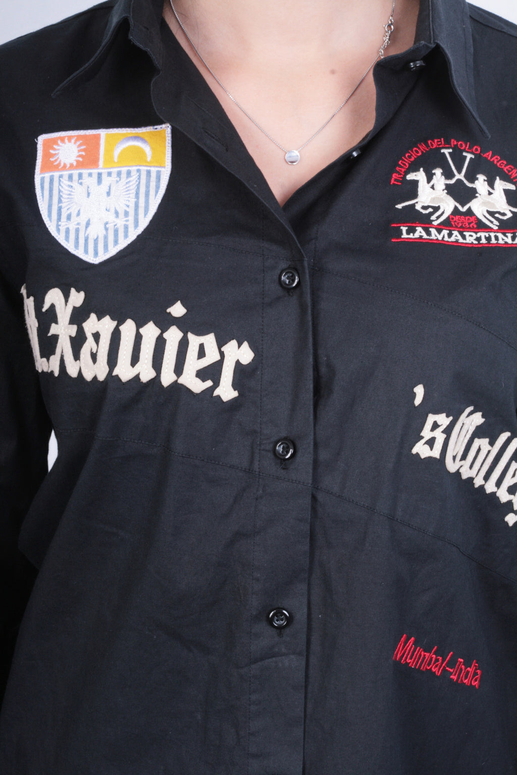 La Martina Womens XXL Casual Shirt Black Argentino Buenos Aires Cotton - RetrospectClothes