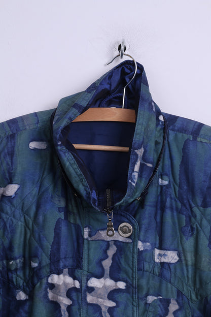 vintage Femme 40 L Veste Bleu Full Zipper Parka