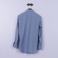 Aquascutum Men 16 S Casual Shirt Blue Slim Fit Cotton Long Sleeve Plain Top
