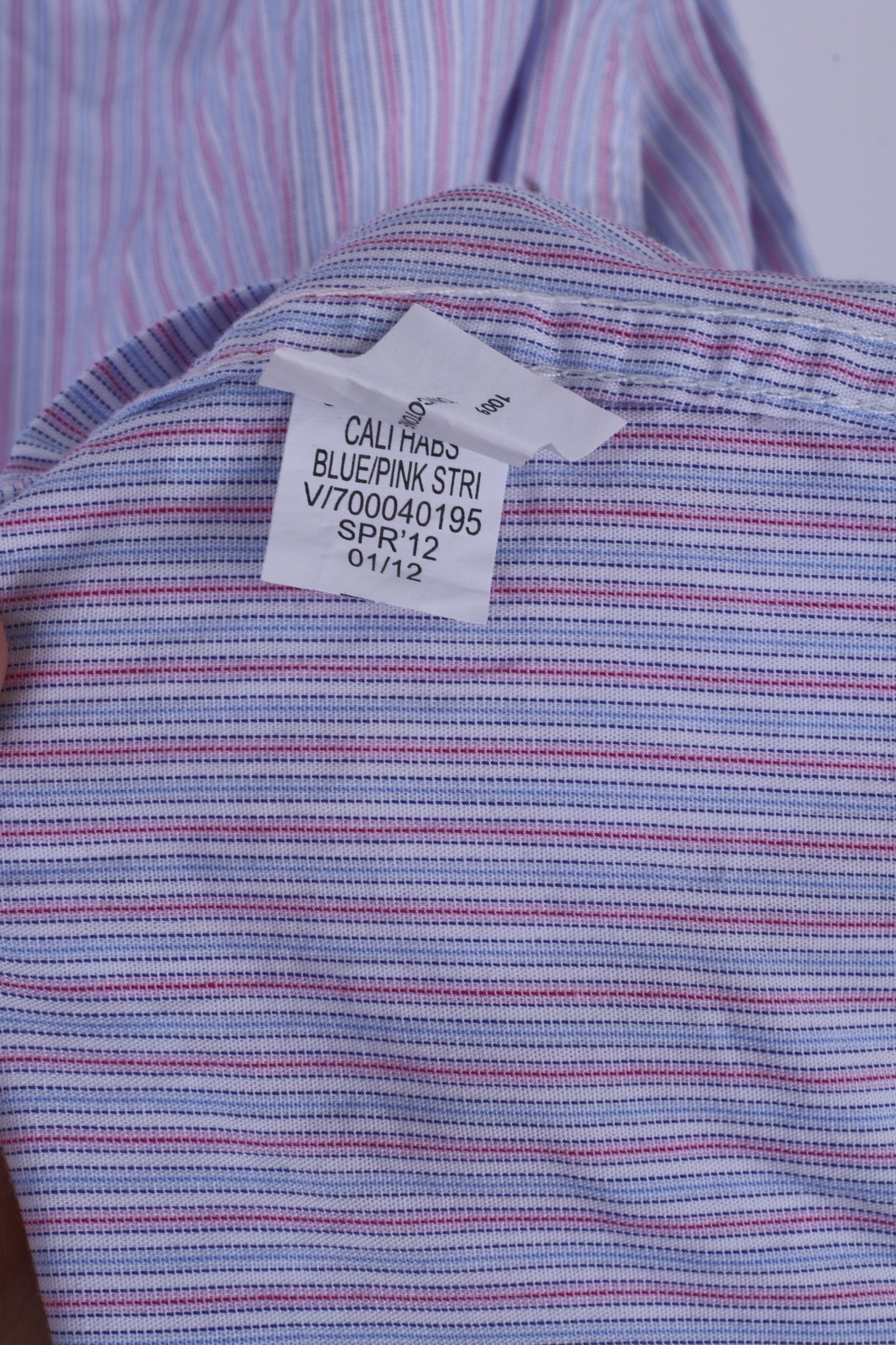 Gap Mens L Casual Shirt Blue Striped Cotton Classic Fit Long Sleeve