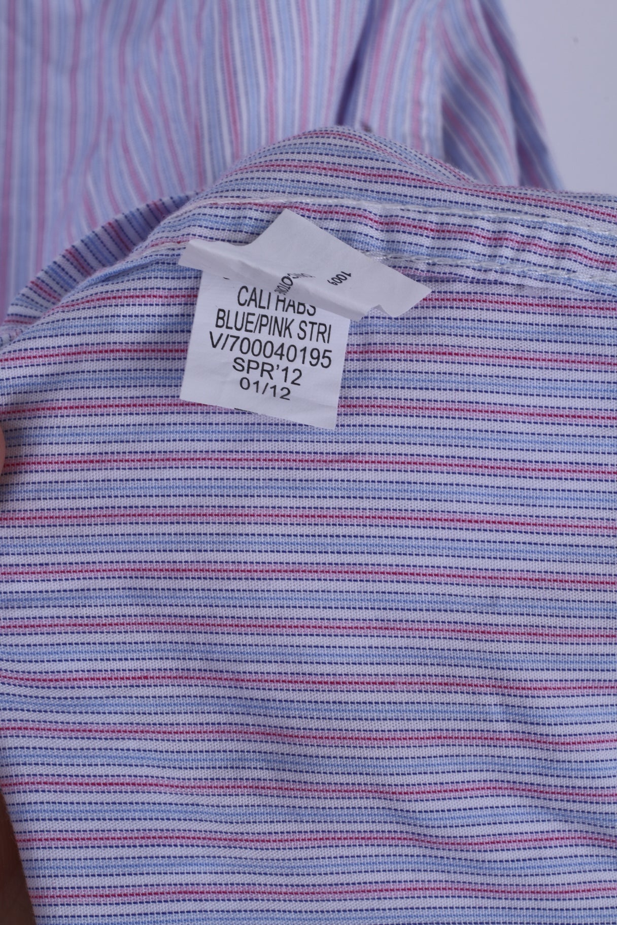 Gap Camicia casual da uomo L in cotone a righe blu, vestibilità classica, manica lunga