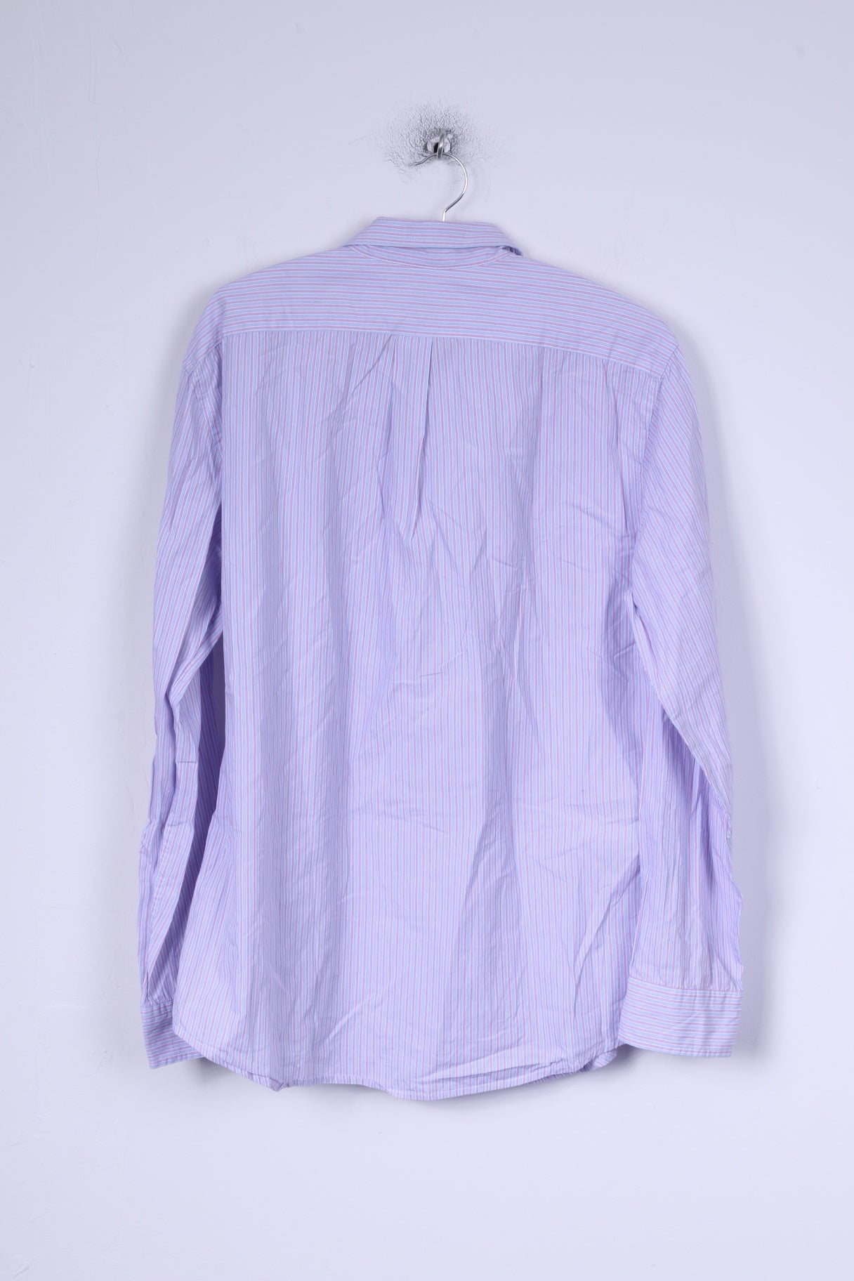 Gap Camicia casual da uomo L in cotone a righe blu, vestibilità classica, manica lunga