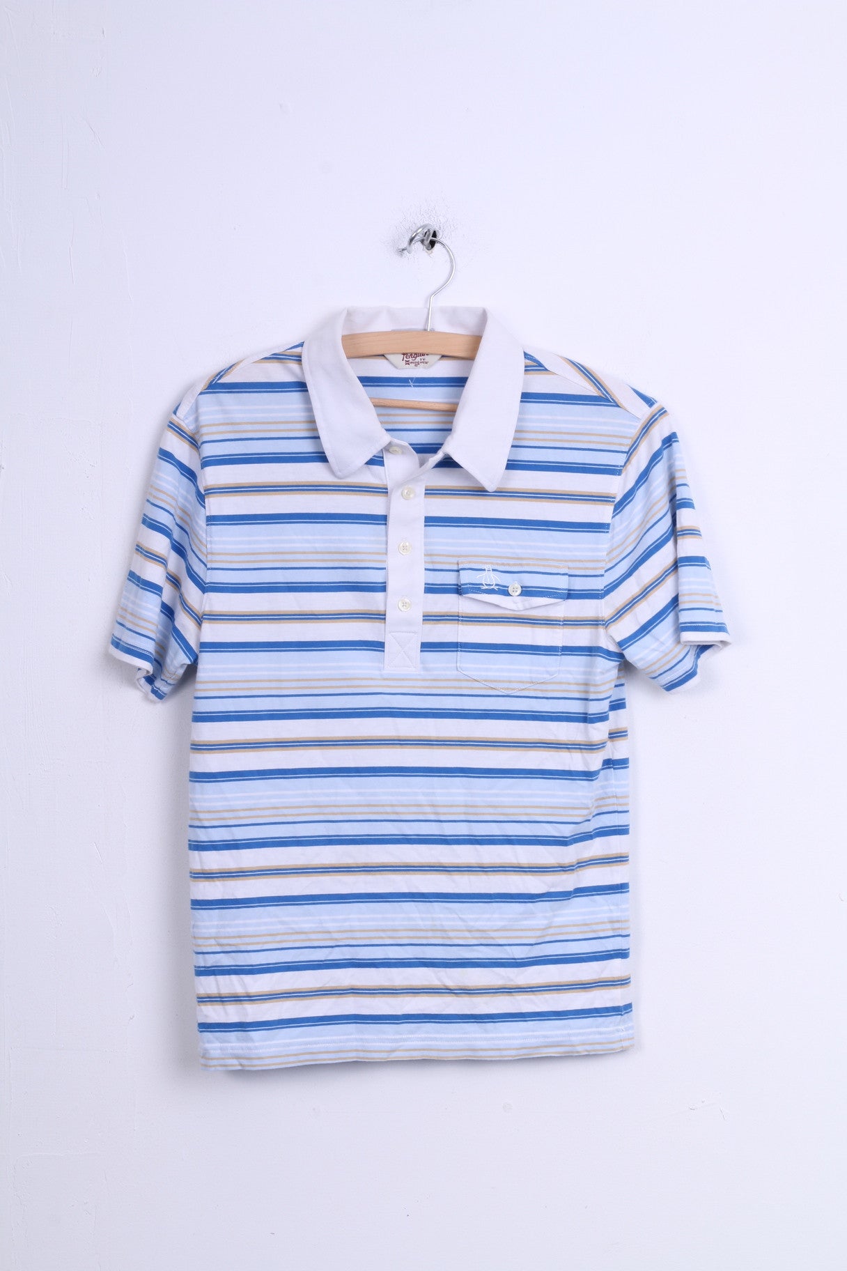 Penguin Polo M Homme Blanc Manches Courtes Coton Rayé