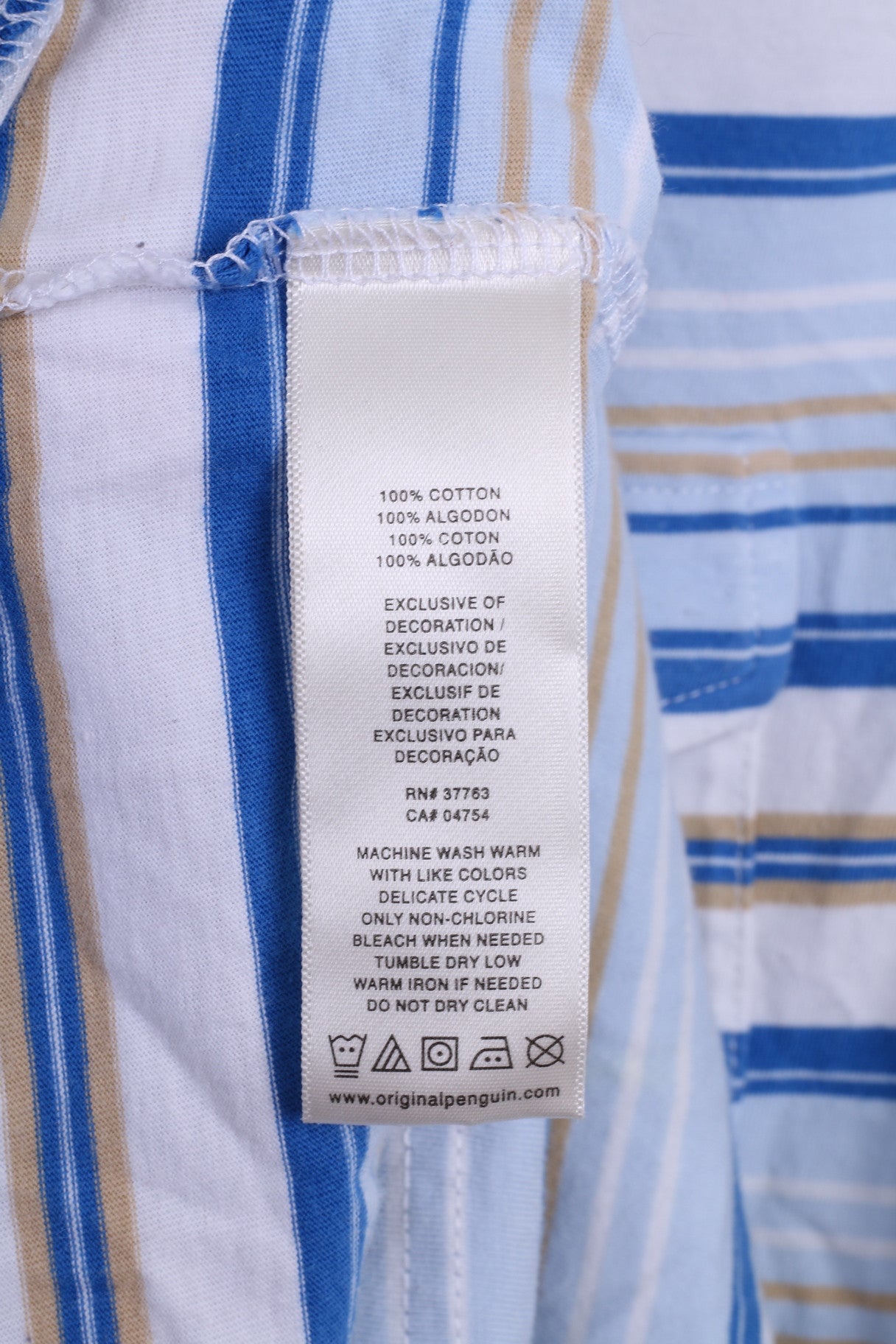 Penguin Polo M Homme Blanc Manches Courtes Coton Rayé