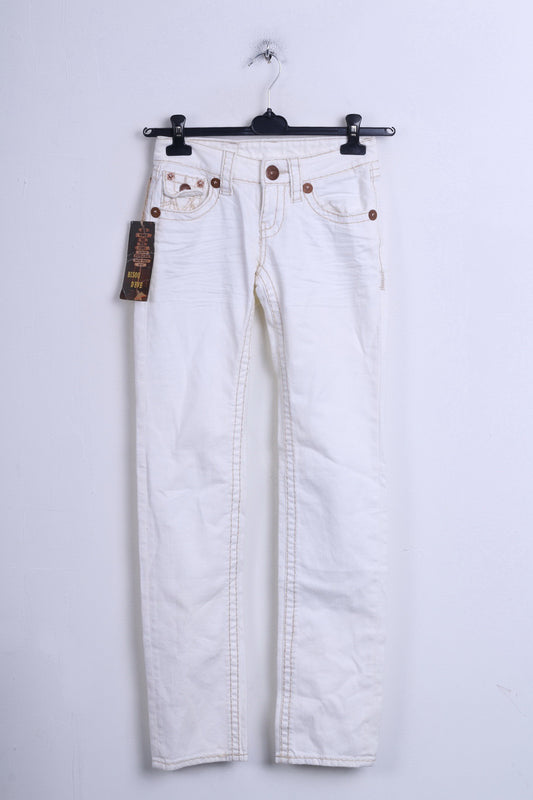 Nuovi pantaloni da donna Bisou Deve 36 S Jeans in cotone color crema