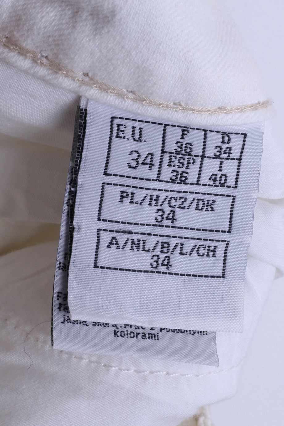 New Bisou Deve Womens Trousers 36 S Jeans Cream Cotton