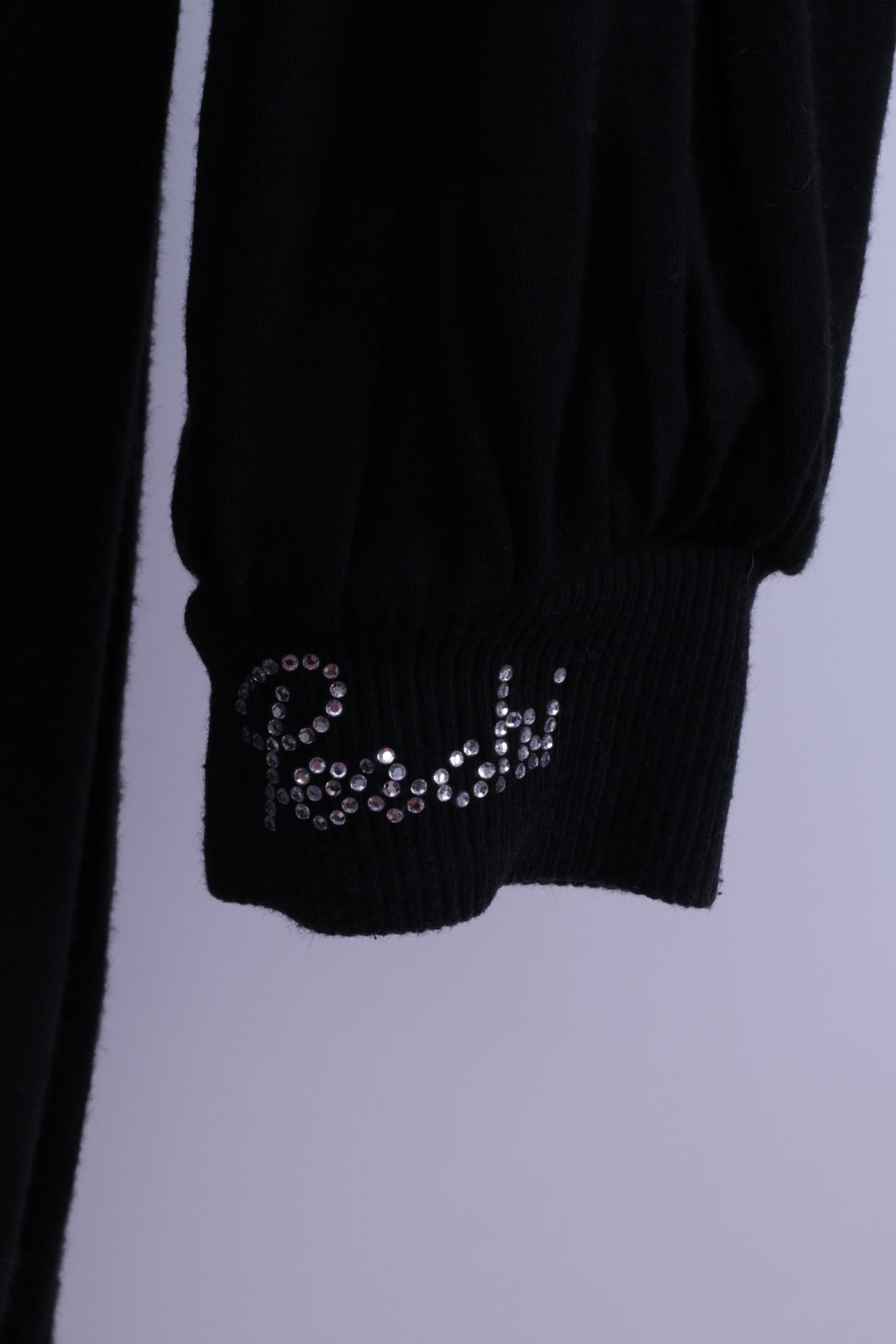 Per Chi Womens 42 S Mini Dress Black Stretch Cotton Crew Neck Fit Tunic