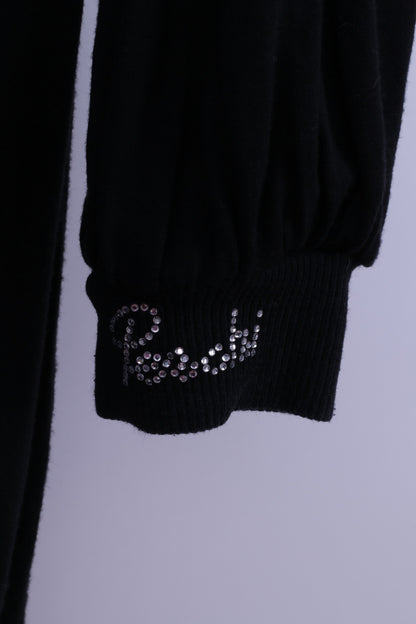 Mini abito Per Chi da donna 42 S, tunica girocollo in cotone elasticizzato nero
