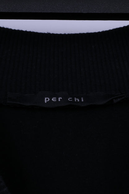Per Chi Mini robe noire en coton extensible à col rond pour femme 42 S