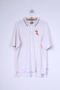 Adidas Mens XL Polo Shirt White Climalite Stretch Cotton Hole in 1 gang