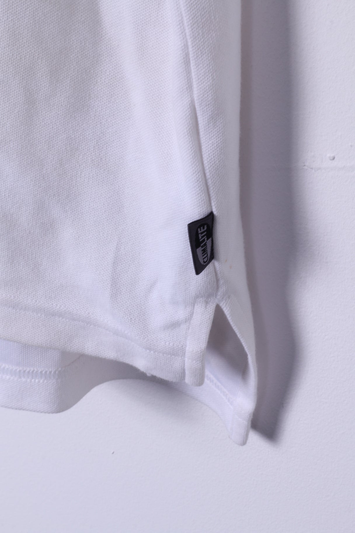 Polo Adidas XL da uomo in cotone elasticizzato Climalite bianco con foro in 1 banda