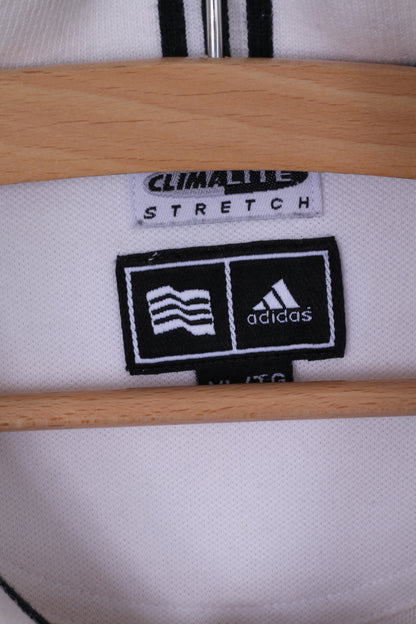 Adidas Polo XL Homme Blanc Climalite Stretch Cotton Trou en 1 gang